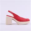 Wonders Naima Platform Bold High Heel - Red Leather